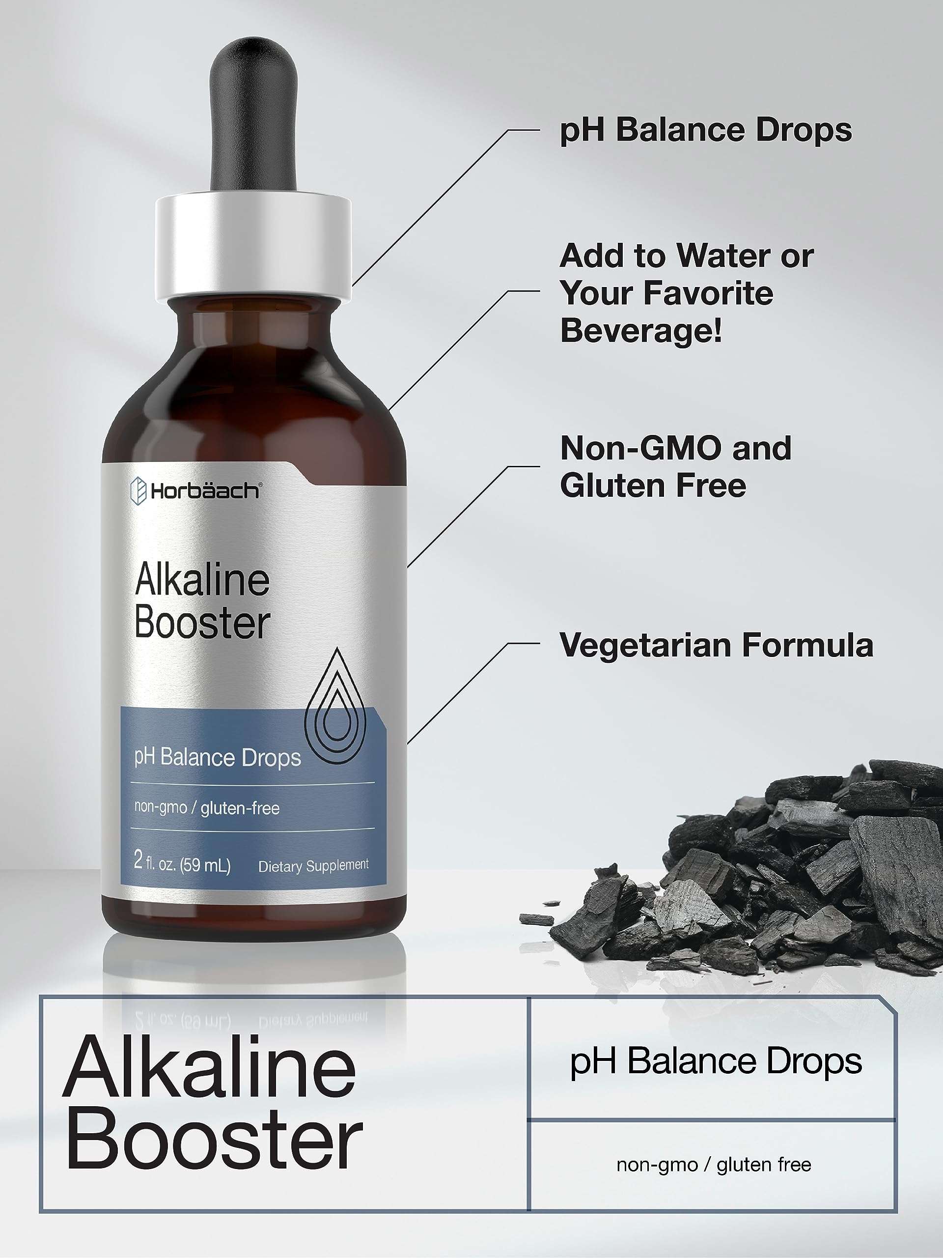 Horbäach Potassium Drops 132g lifestyle scene with glass of water