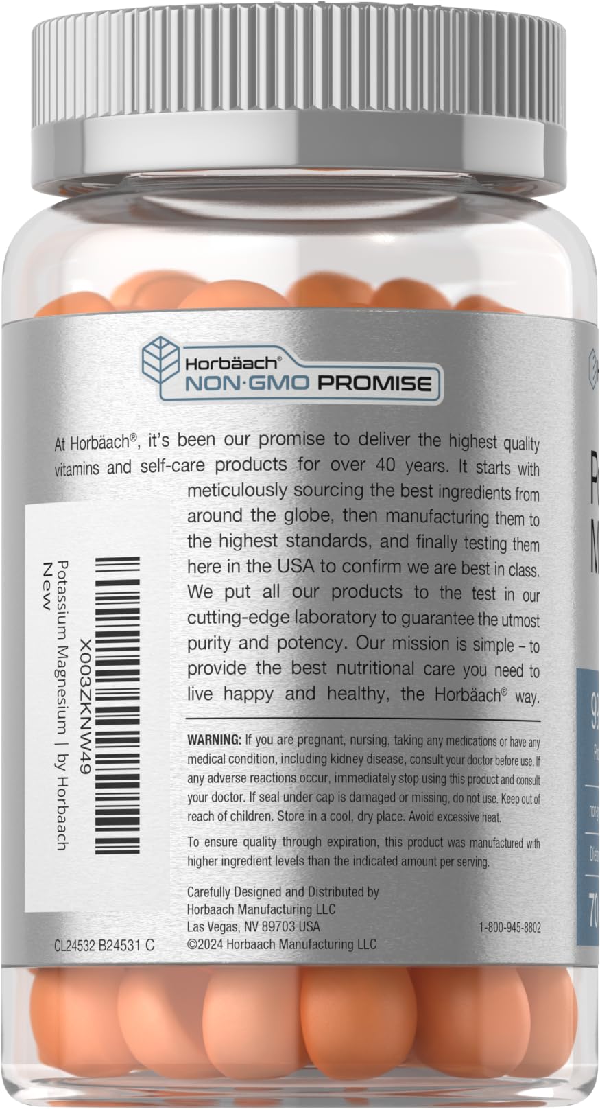 Horbäach Potassium & Magnesium Gummies with peach strawberry flavour