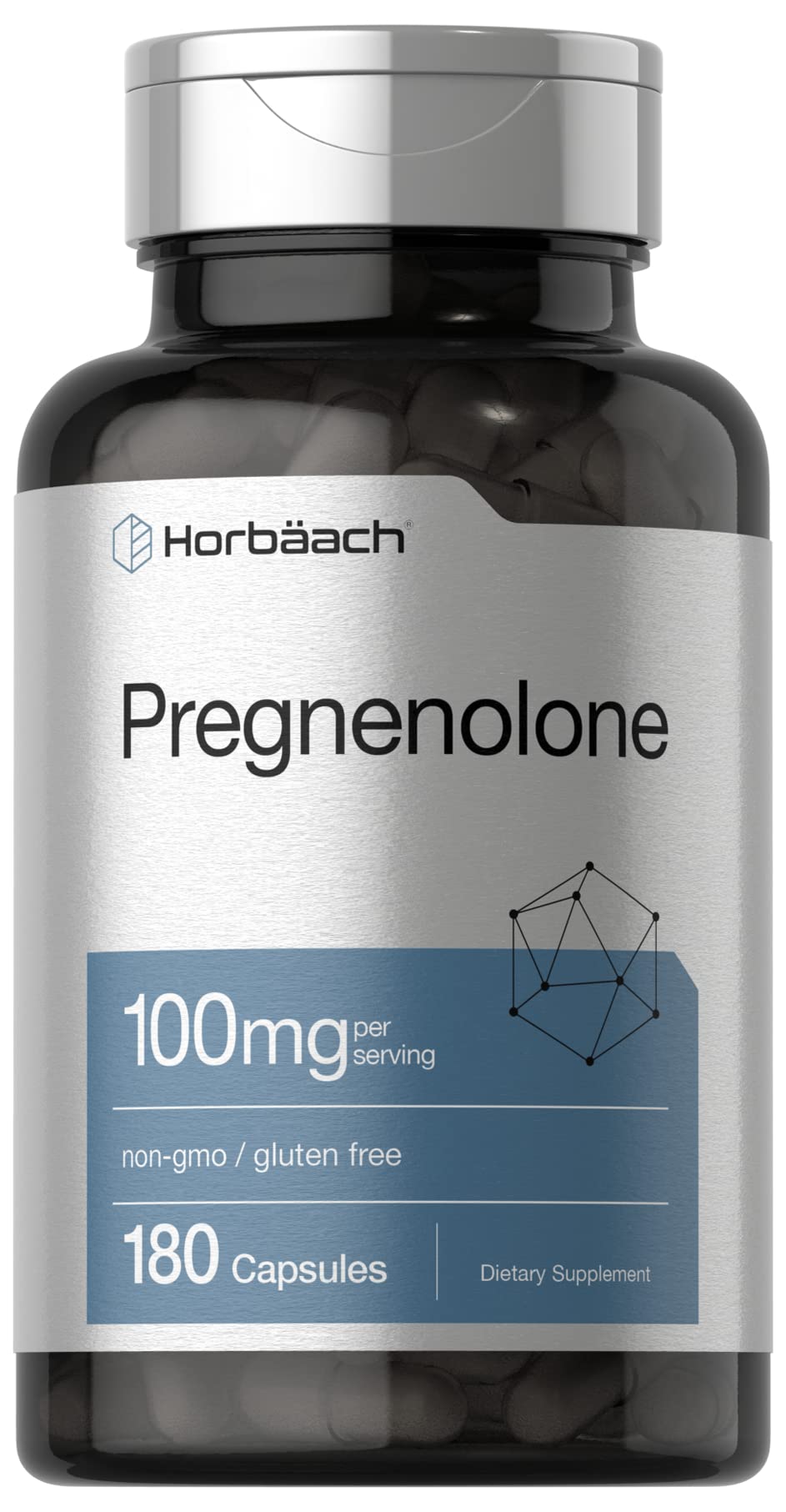 Horbäach Pregnenolone 100mg quick-release capsules front view