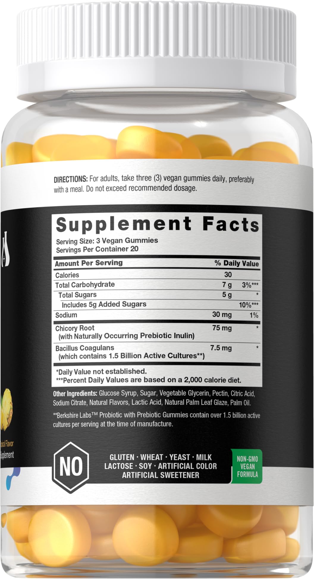 Horbäach Probiotic Gummies 200g packaging side view