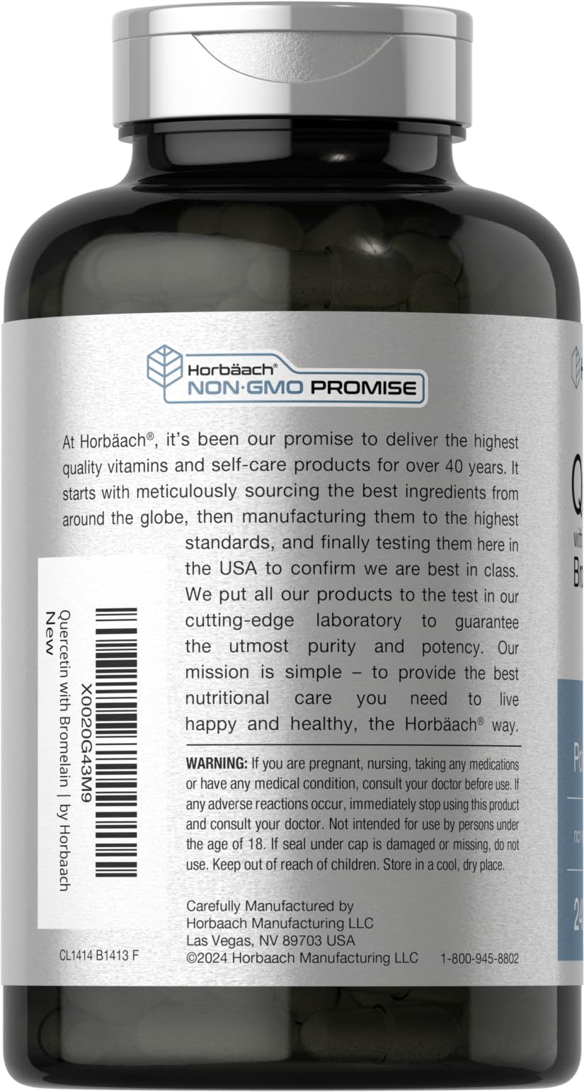 Horbäach Quercetin with Bromelain Capsules bottle with label