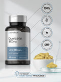 Horbäach Quercetin & Zinc 1000mg supplement capsules on table