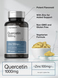 Horbäach Quercetin & Zinc 1000mg supplement label close-up