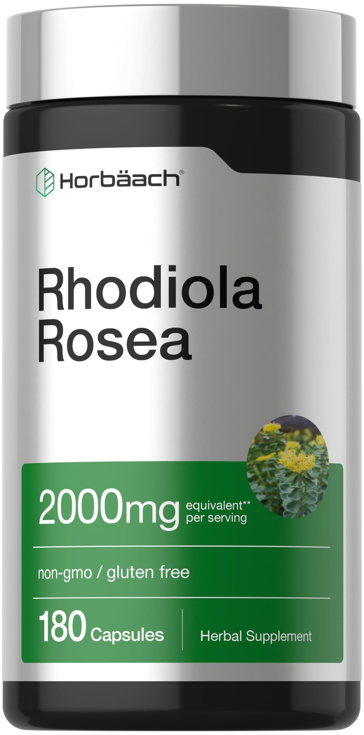Horbäach Rhodiola Rosea Capsules front view packaging