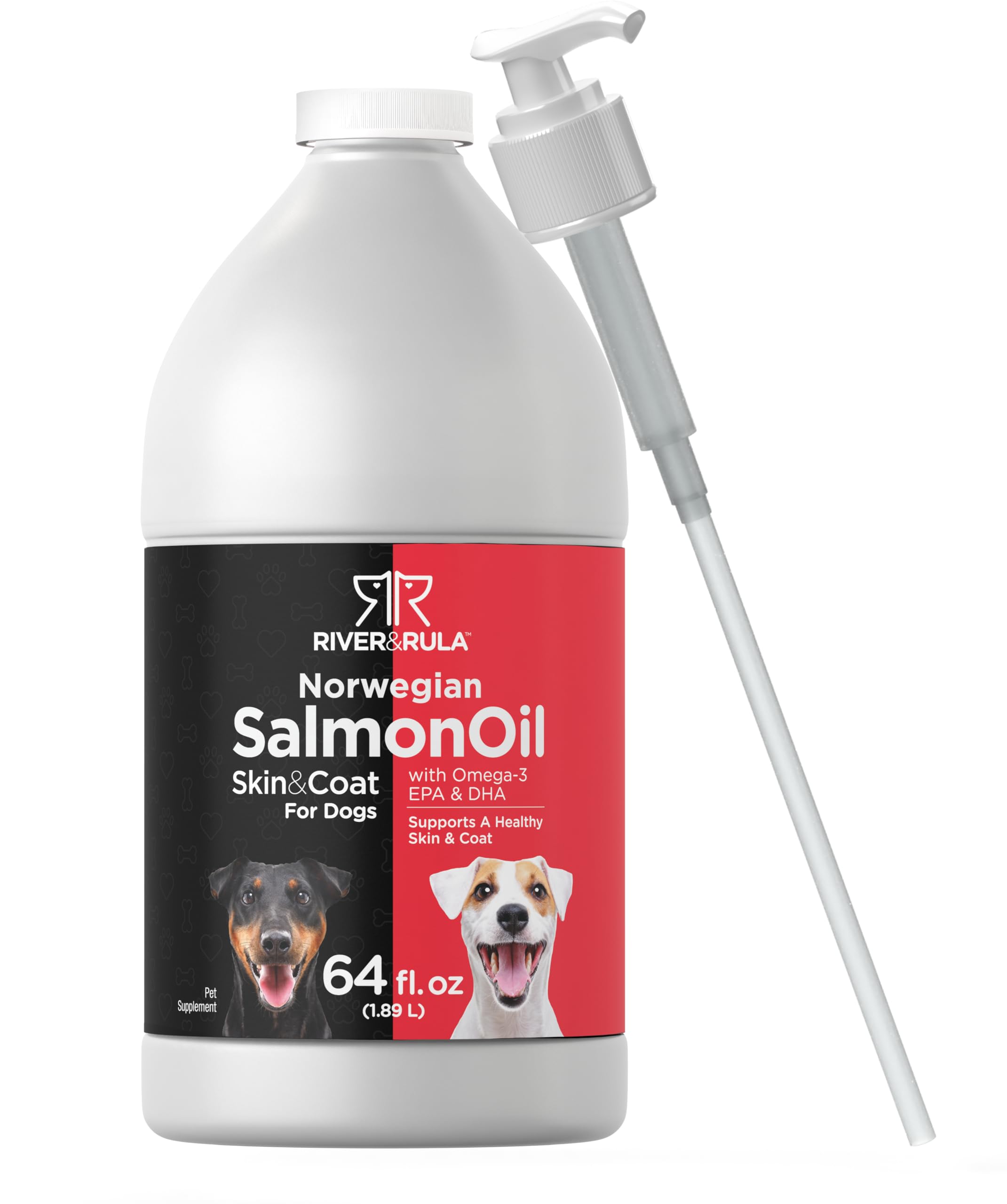 Horbäach Salmon Oil for Dogs 4600mg Omega-3 liquid bottle front view