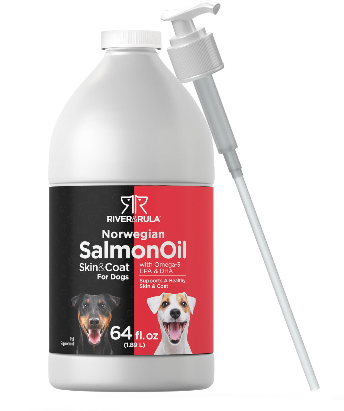 Horbäach Salmon Oil for Dogs 4600mg Omega-3 liquid bottle front view