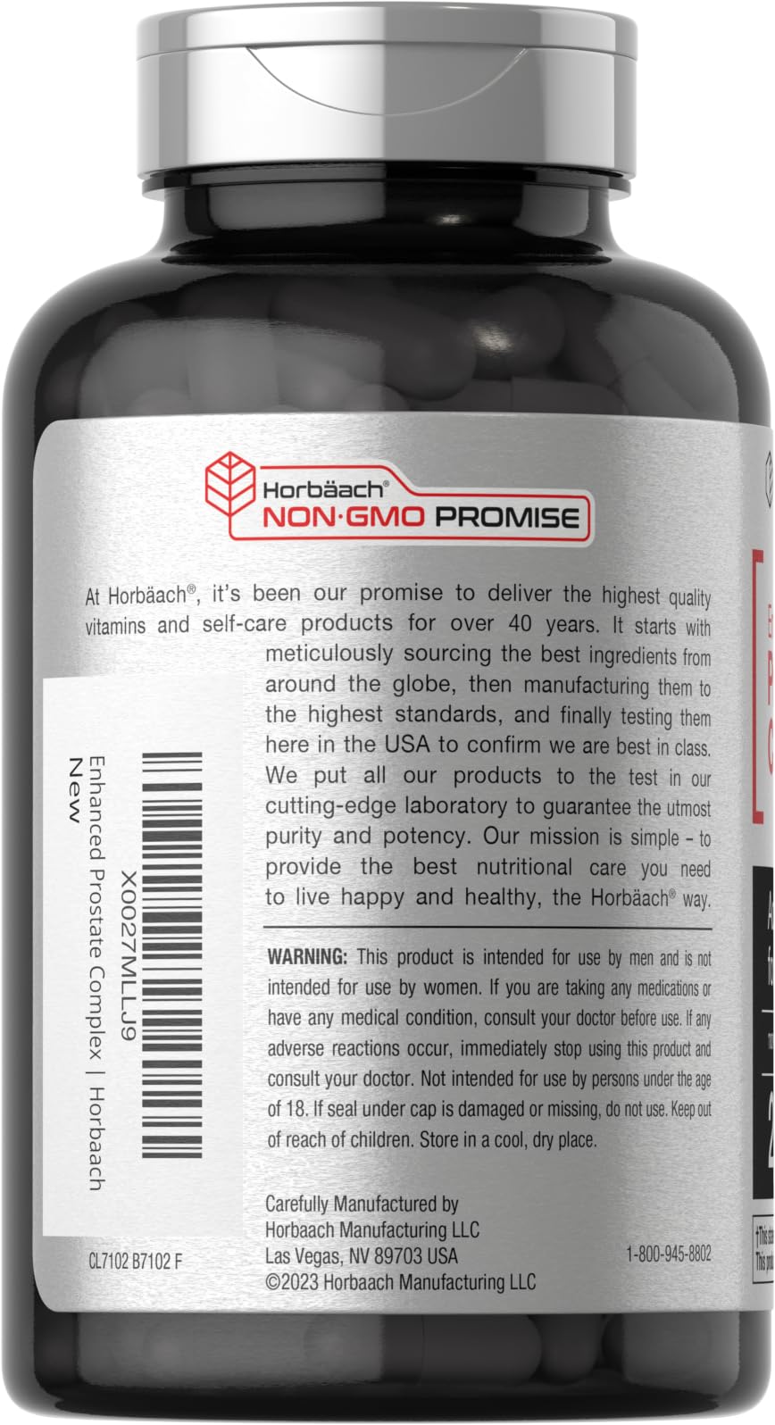 Horbäach Saw Palmetto Prostate Support Complex 150g capsules close-up