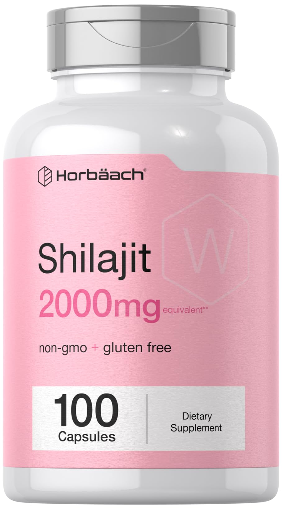 Horbäach Shilajit Capsules front view with 60 count