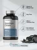 Horbäach Strontium Citrate 940mg supplement bottle with measuring scoop