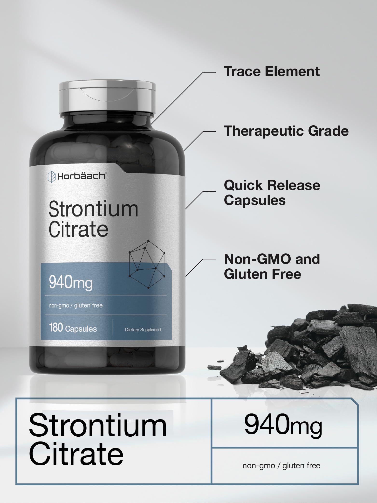 Horbäach Strontium Citrate 940mg supplement ingredients list