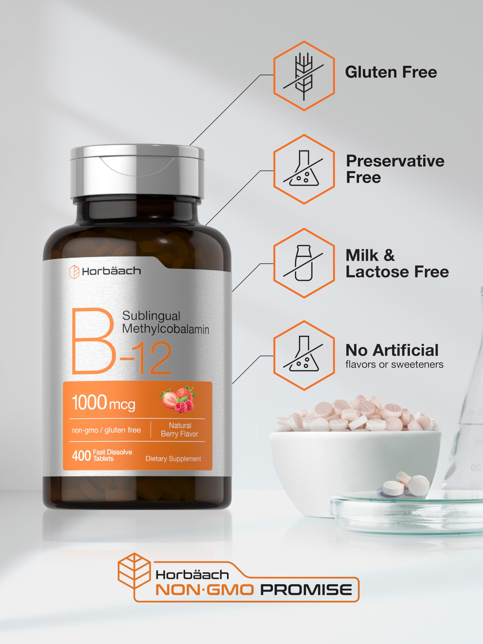 Horbäach Sublingual B-12 supplement ingredients list