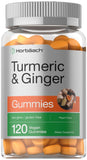 Horbäach Turmeric + Ginger Gummies front view with packaging