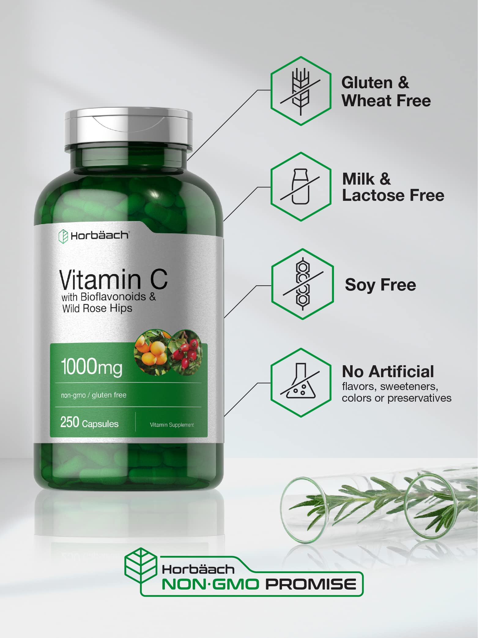 Horbäach Vitamin C 1000mg capsules in packaging