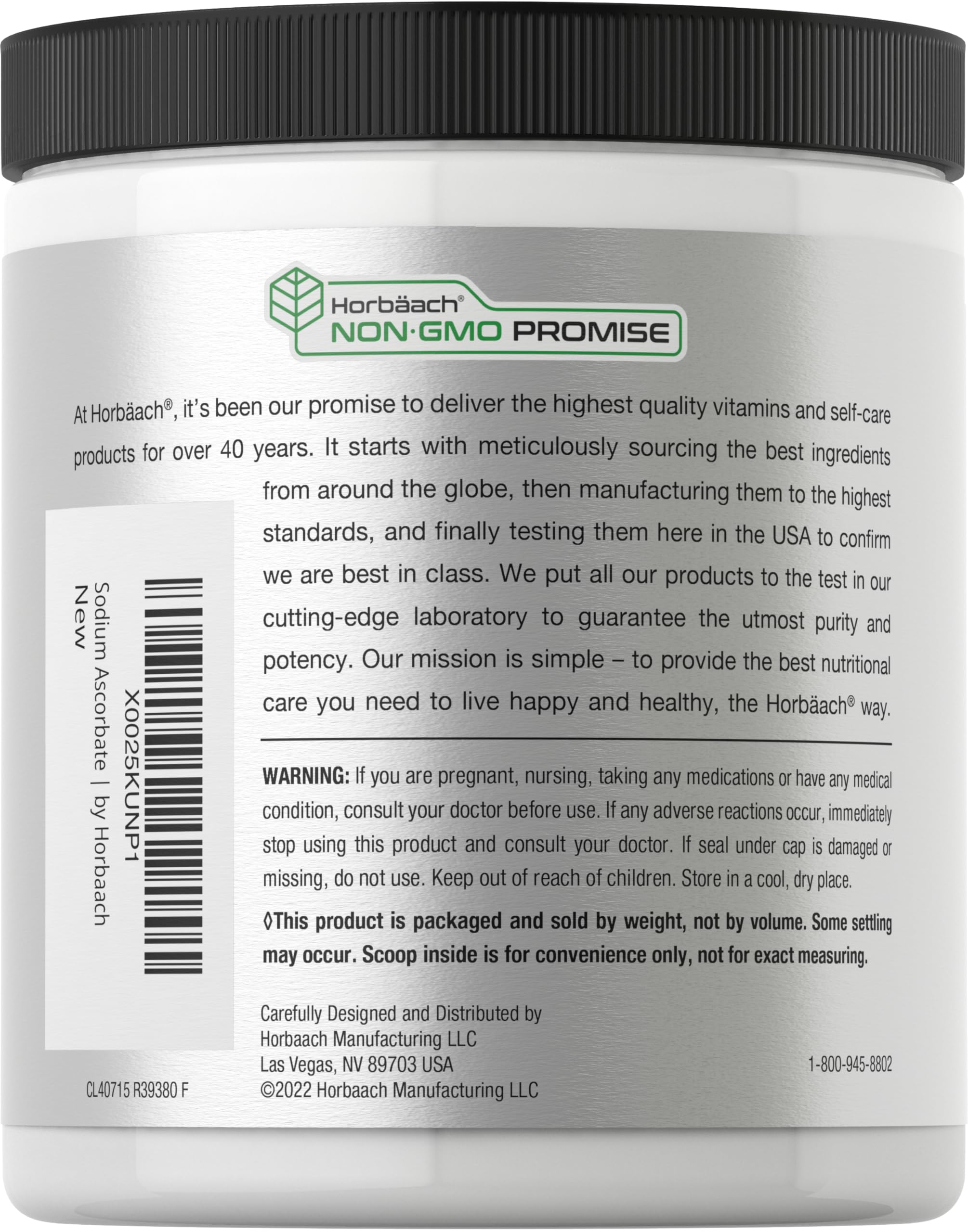 Horbäach Vitamin C Powder label close-up