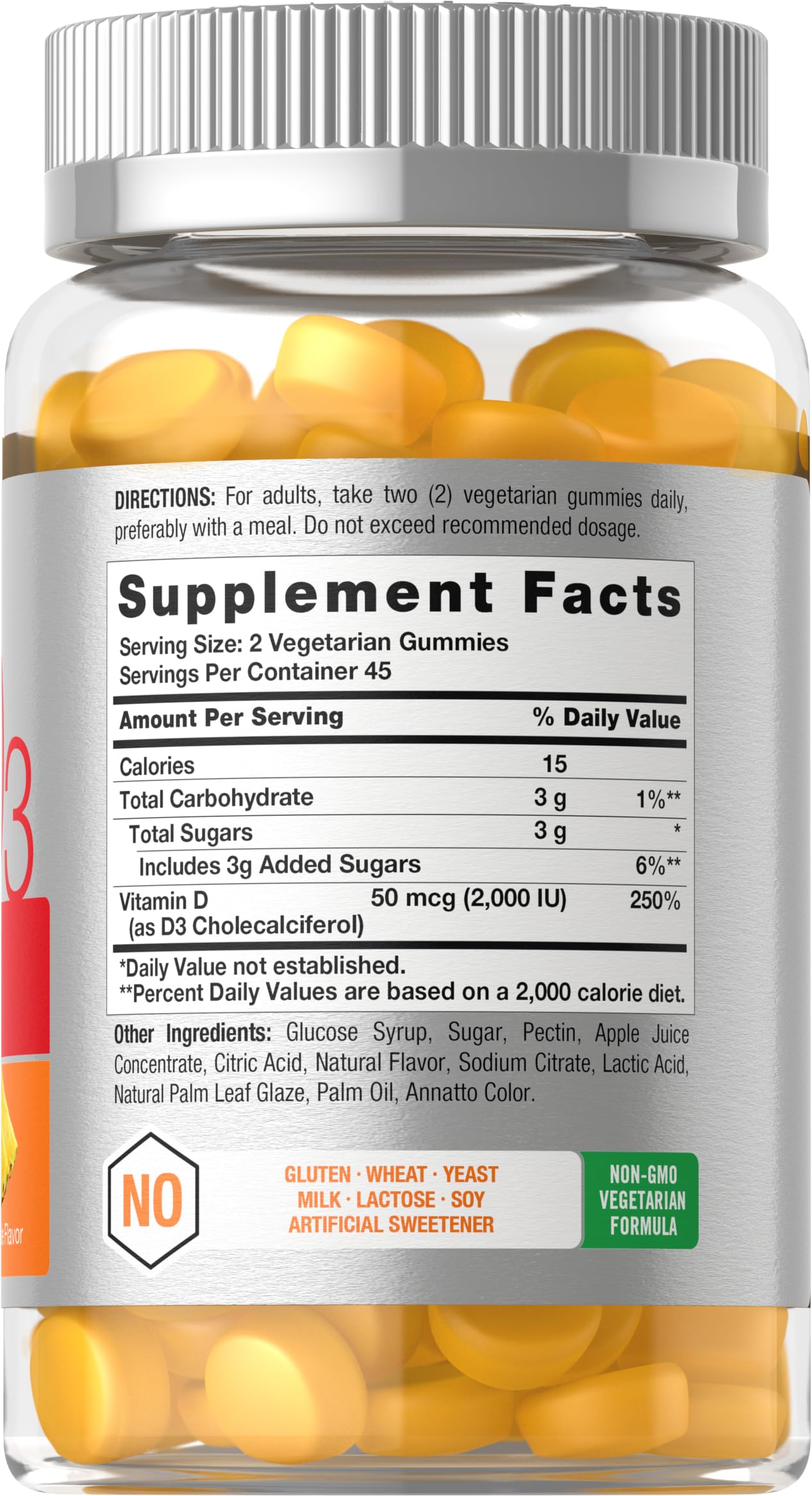 Horbäach Vitamin D3 Gummies packaging side view