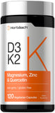 Horbäach Vitamin D3 + K2 Complex 125mcg + 100mcg capsules front view