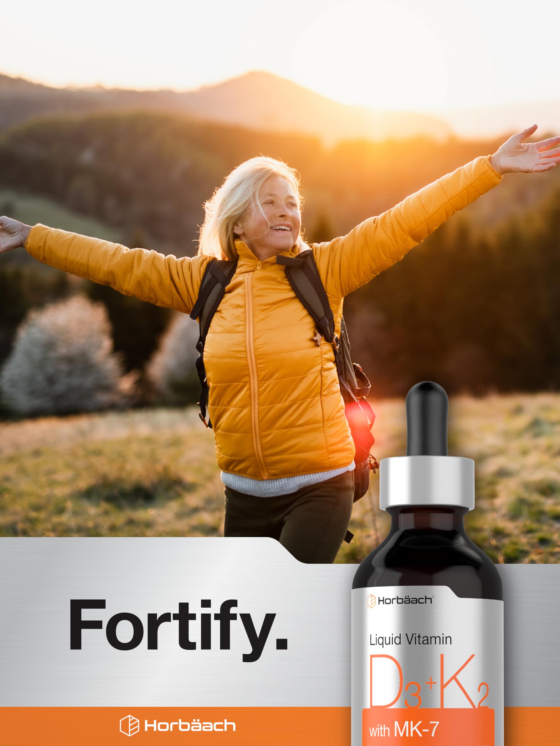 Horbäach Vitamin D3 & K2 liquid supplement with fresh ingredients