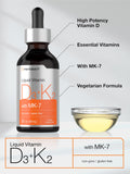 Horbäach Vitamin D3 & K2 liquid supplement with ingredients