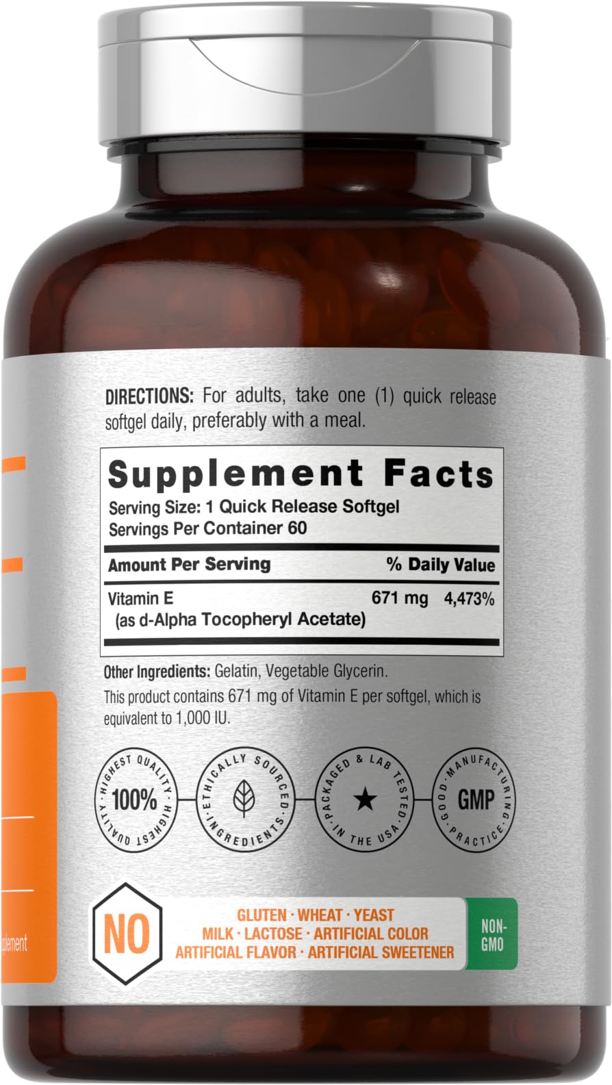 Horbäach Vitamin E Softgels 1000 IU packaging