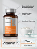 Horbäach Vitamin K1 Tablets 100 mcg with a measuring spoon for dosage