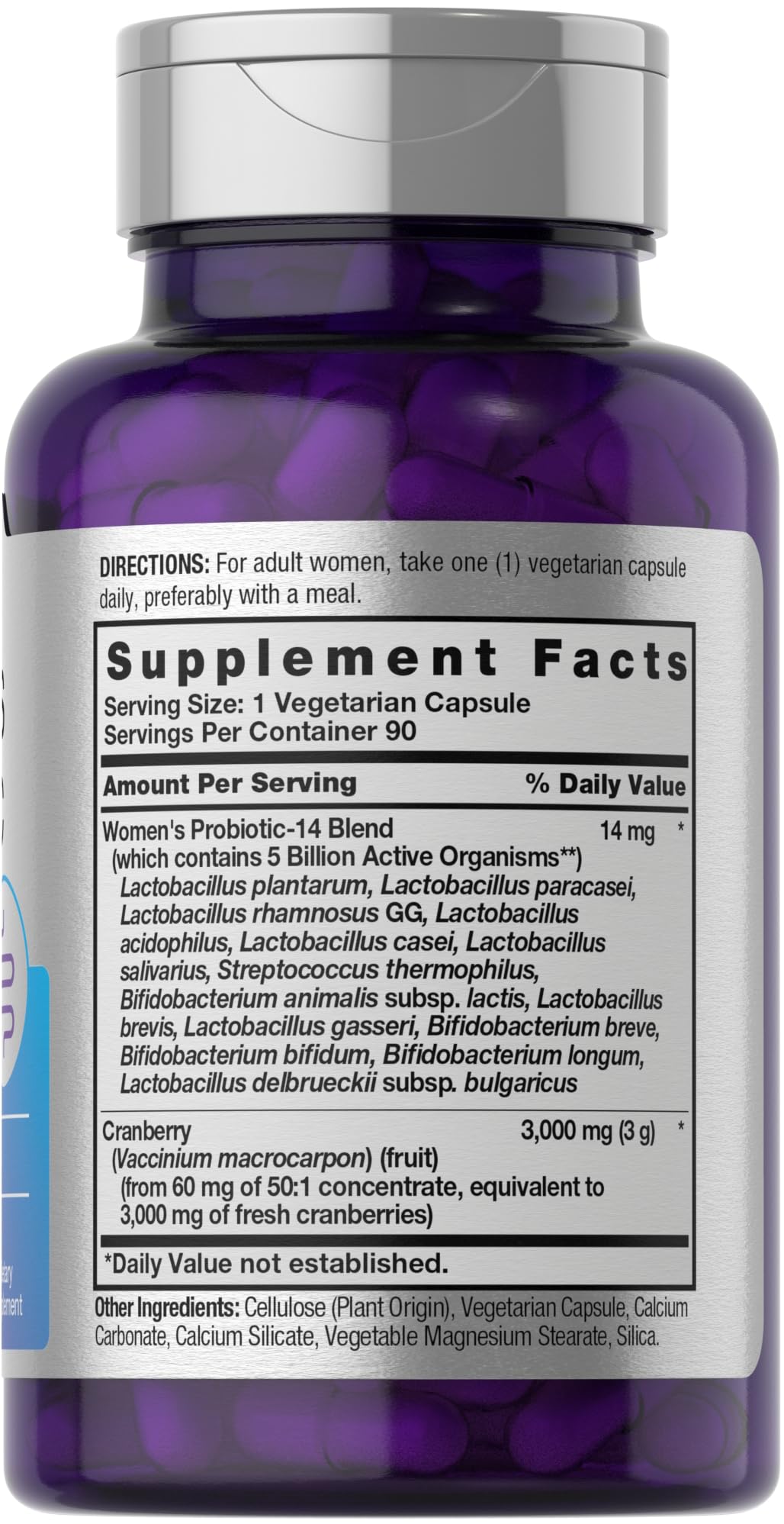 Horbäach Women's Probiotic with Cranberry capsules close-up