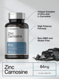 Horbäach Zinc Carnosine Supplement 84mg capsules in bottle