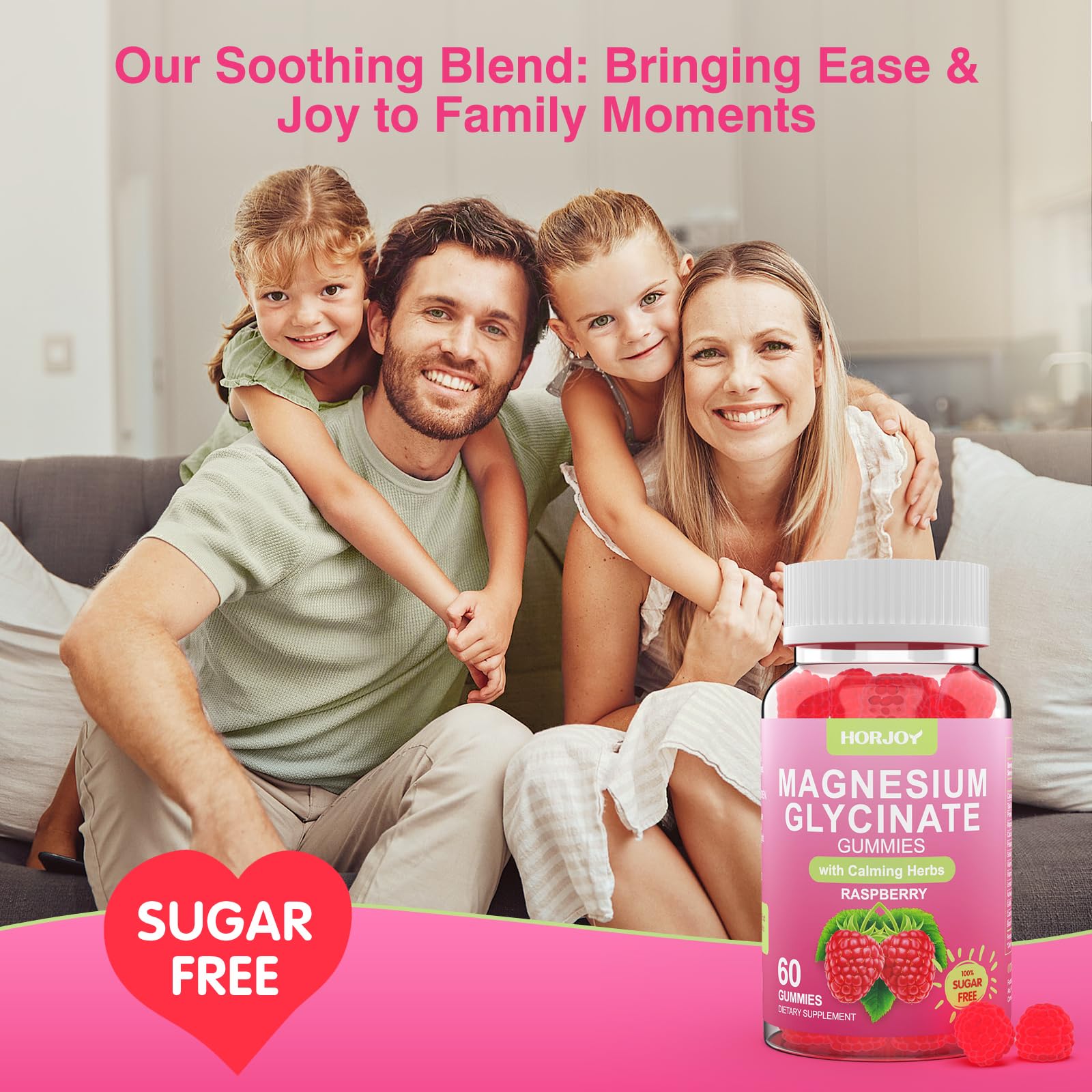 Horjoy Magnesium Gummies with a glass of water