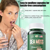 Horjoy SeaMoss supplement bottle with capsules scattered around