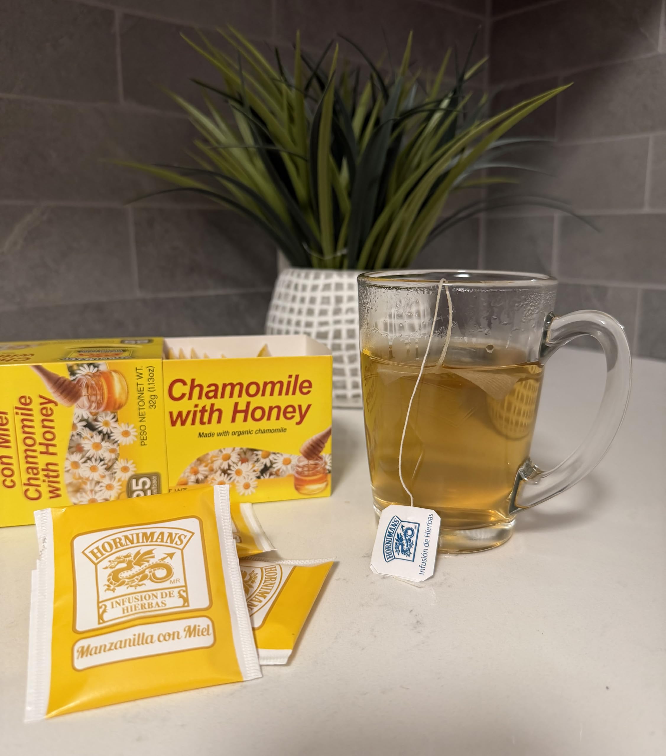 Hornimans Chamomile Herbal Supplement 50g side view