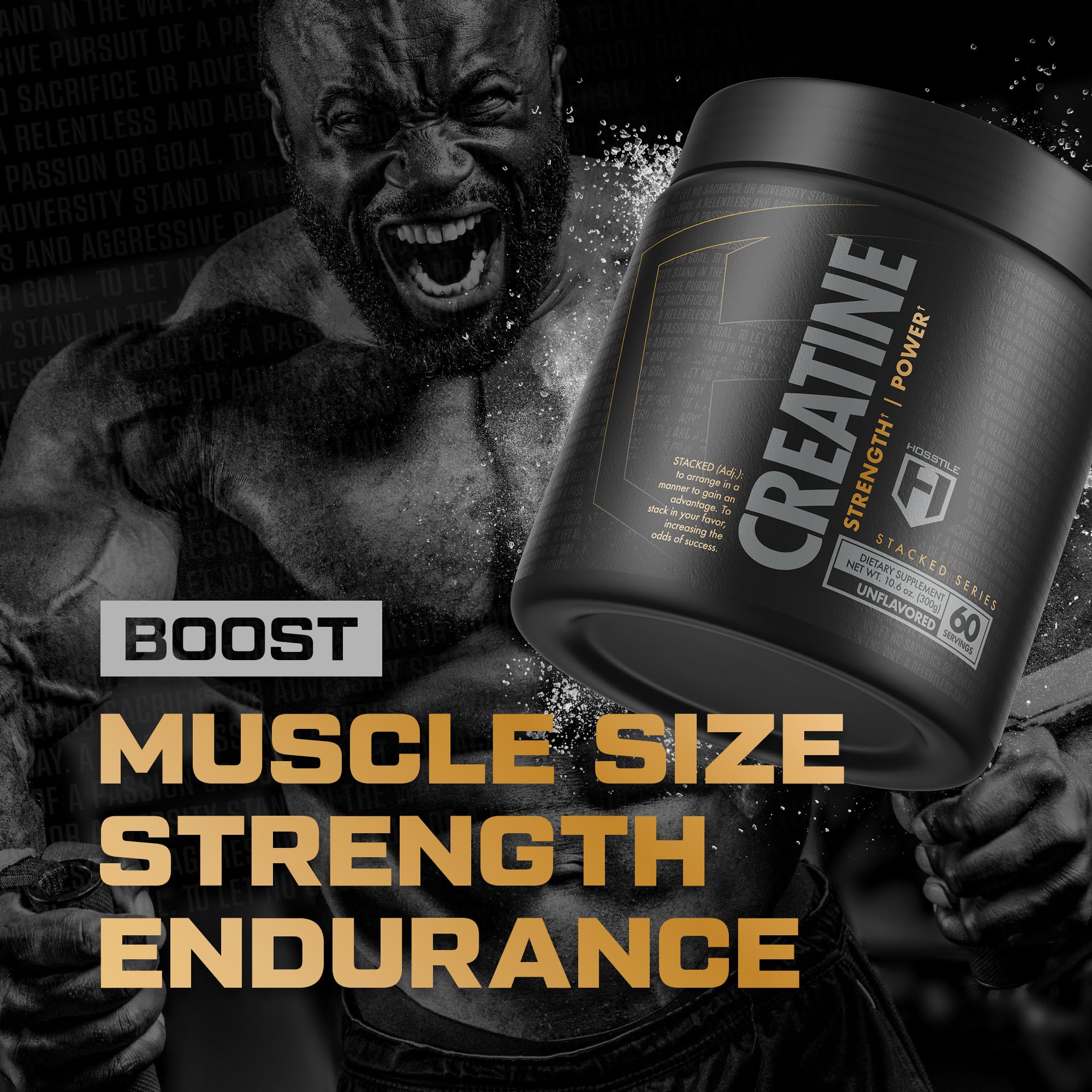HOSSTILE Creatine Monohydrate Powder 300g packaging
