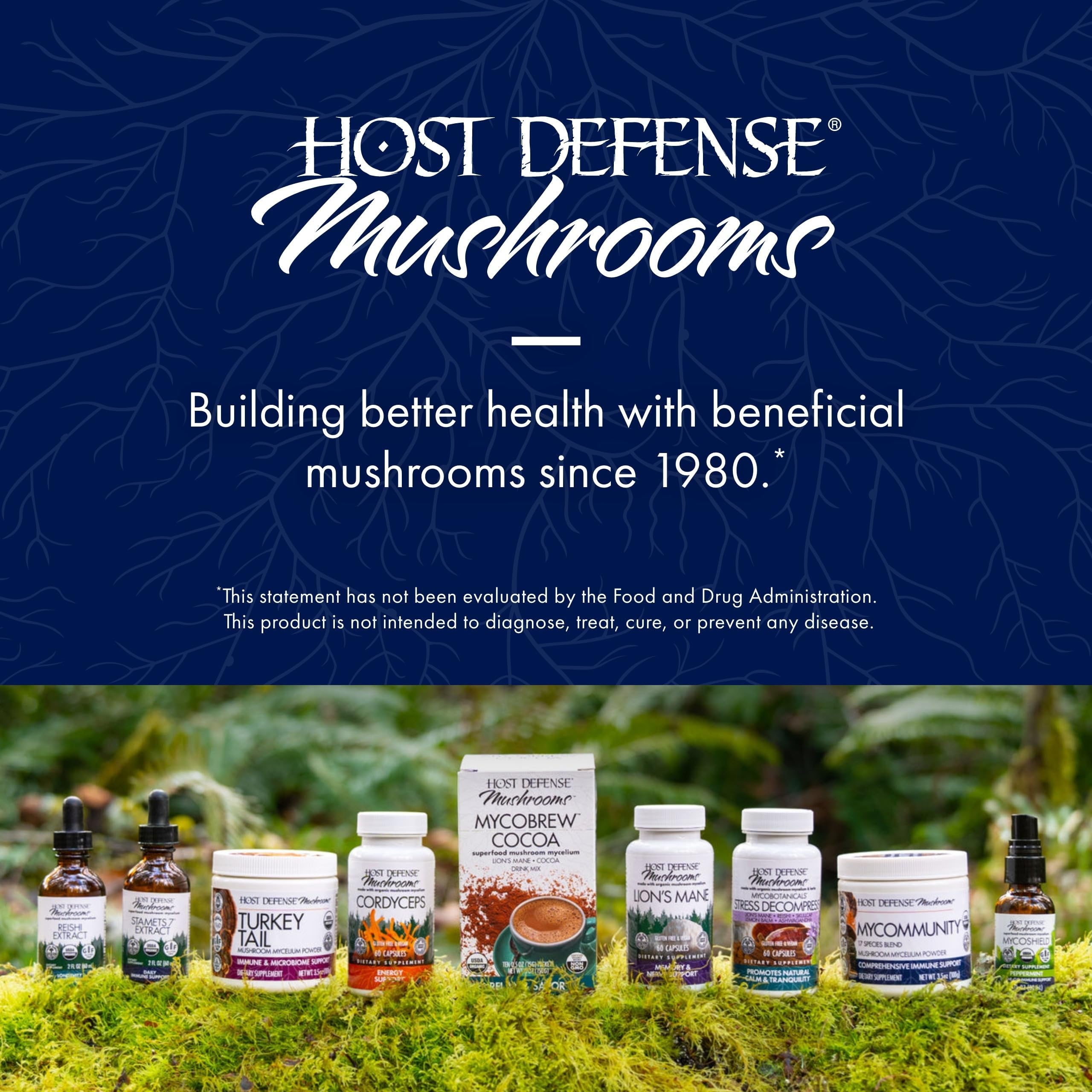 Host Defense Agarikon Mushroom Supplement ingredients list on packaging