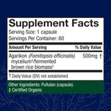 Host Defense Agarikon Mushroom Supplement side view with label