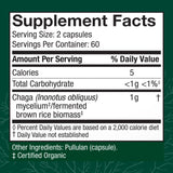 Host Defense Chaga Mushroom Capsules side view showing label