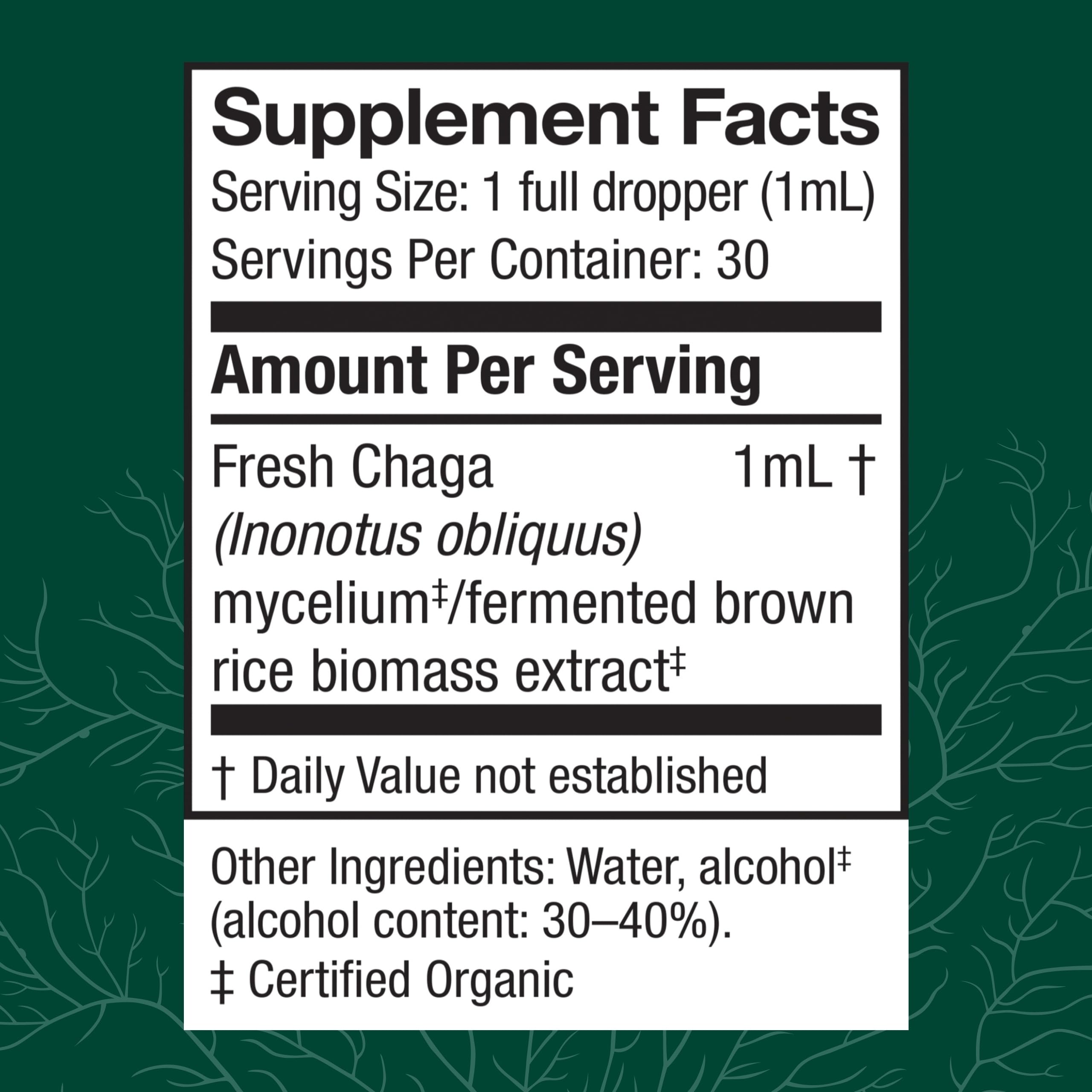 Host Defense Chaga Mushroom Extract 27g dropper with liquid