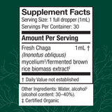 Host Defense Chaga Mushroom Extract 27g dropper with liquid