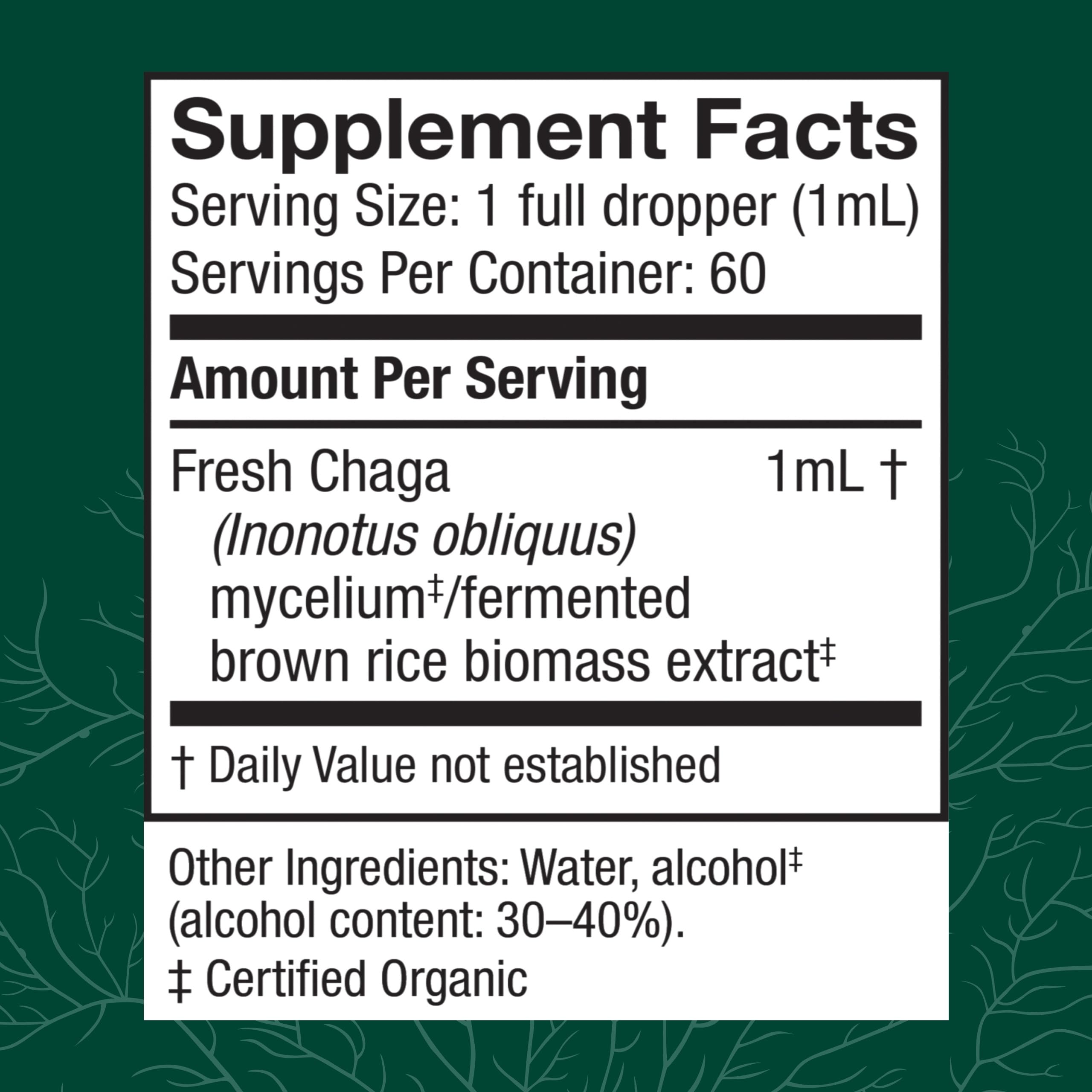Host Defense Chaga Mushroom Extract 59g side view