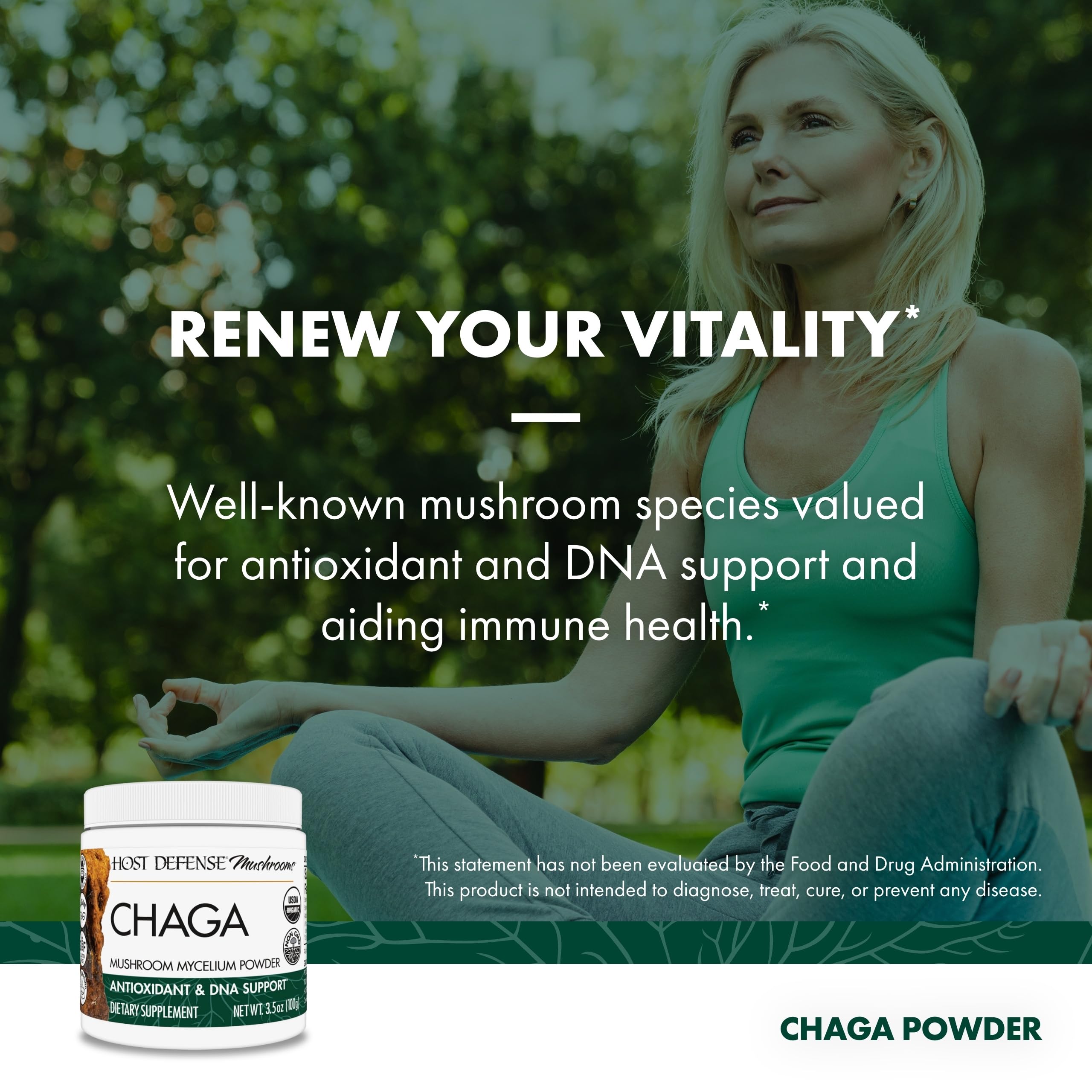 Host Defense Chaga Mushroom Powder nutritional information
