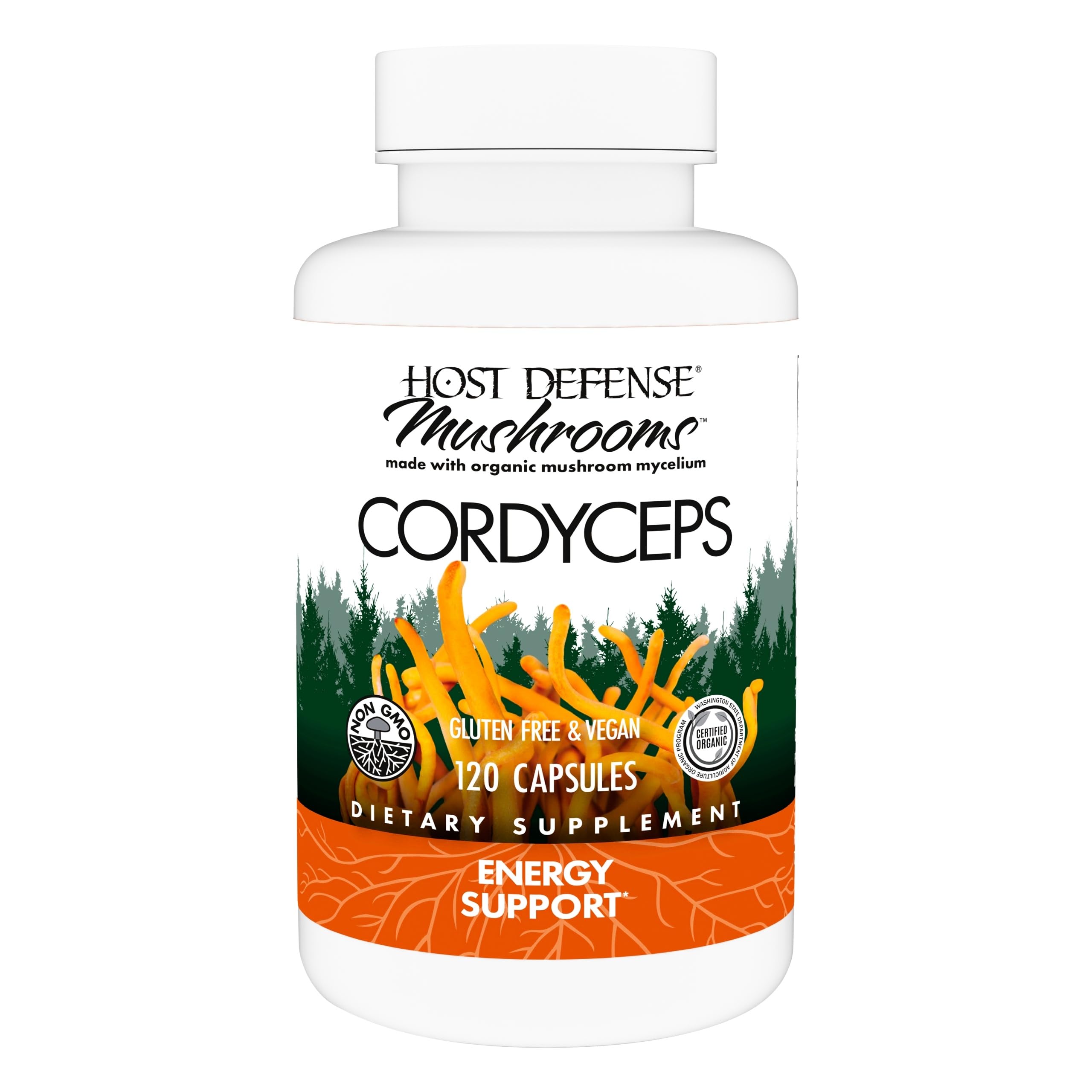 Host Defense Cordyceps Mushroom Capsules 60 count front view
