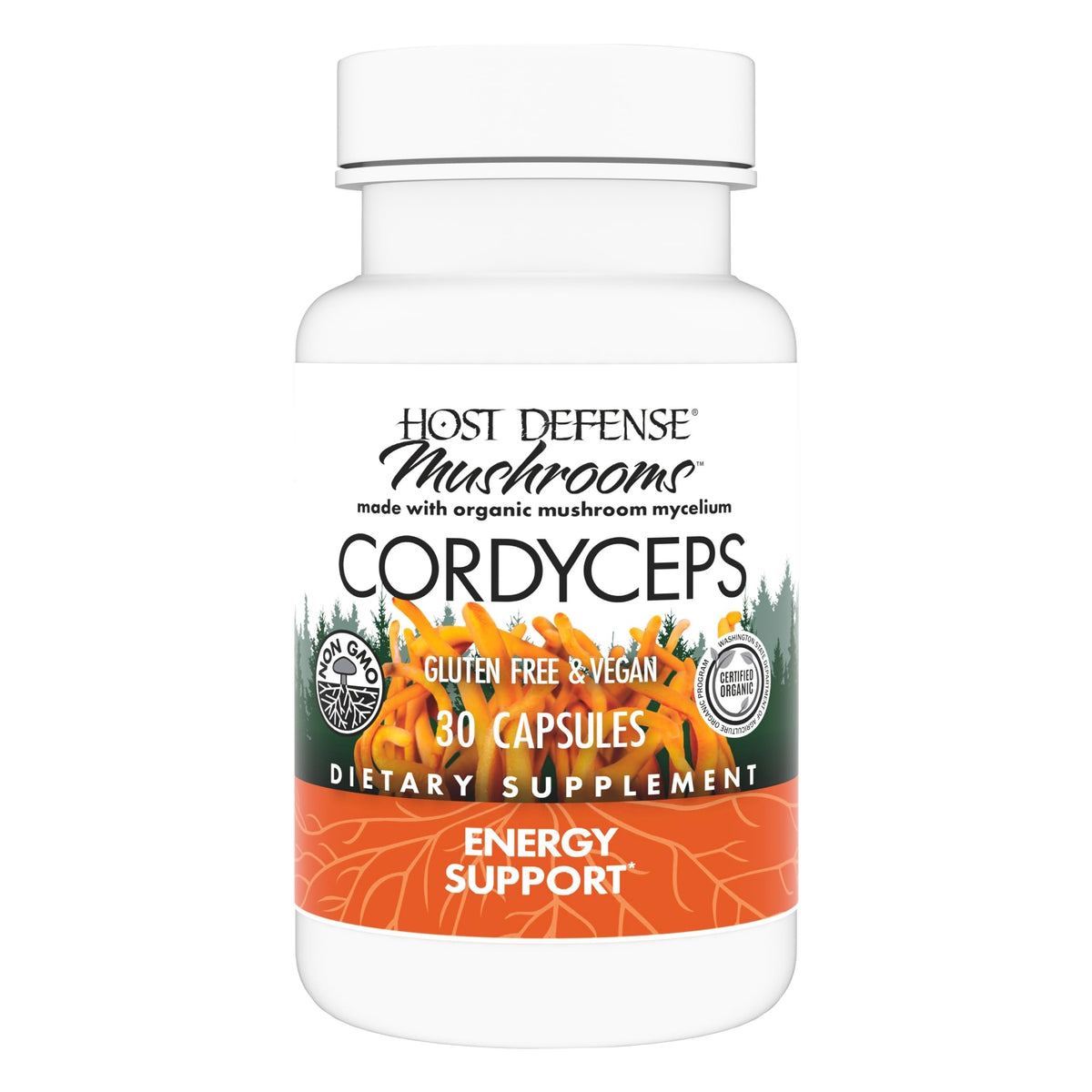 Host Defense Cordyceps Mushroom Capsules front view