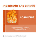 Host Defense Cordyceps Mushroom Capsules on a wooden table