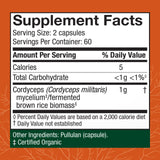 Host Defense Cordyceps Mushroom Capsules side view