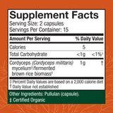 Host Defense Cordyceps Mushroom Capsules side view