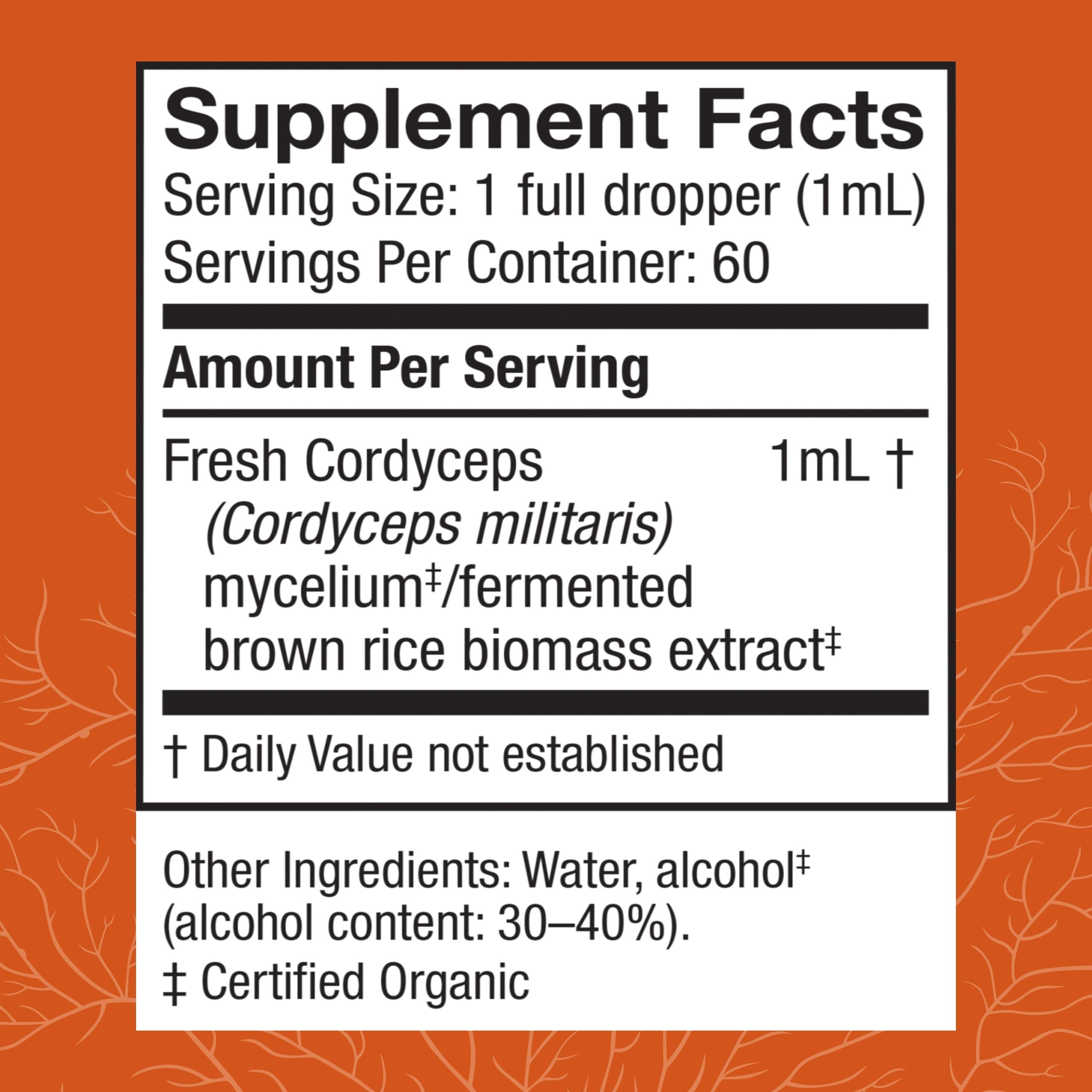 Host Defense Cordyceps Mushroom Extract 136g side view