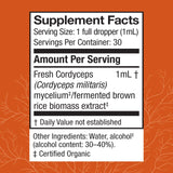 Host Defense Cordyceps Mushroom Extract 27g bottle with dropper