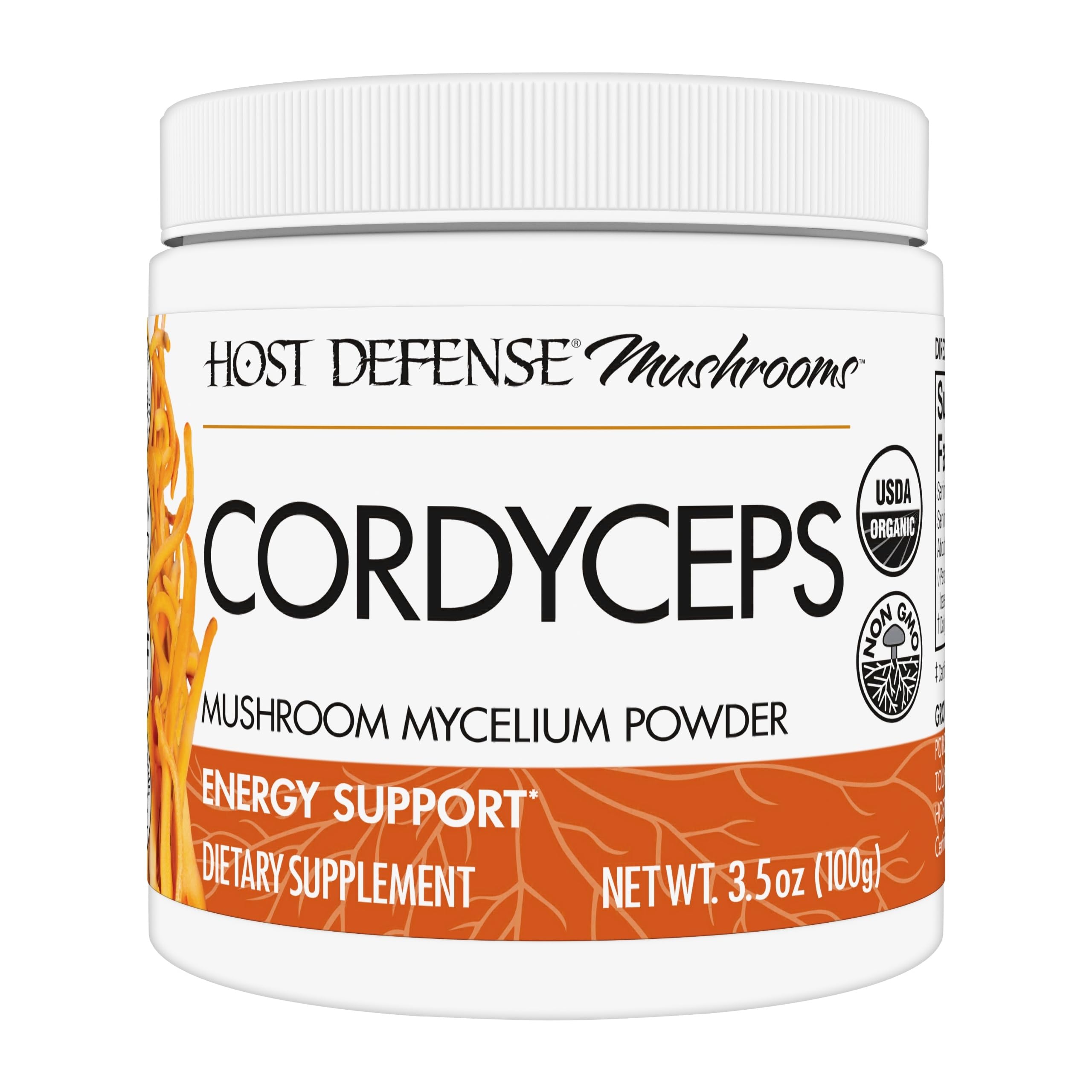 Host Defense Cordyceps Mushroom Powder 100g front view