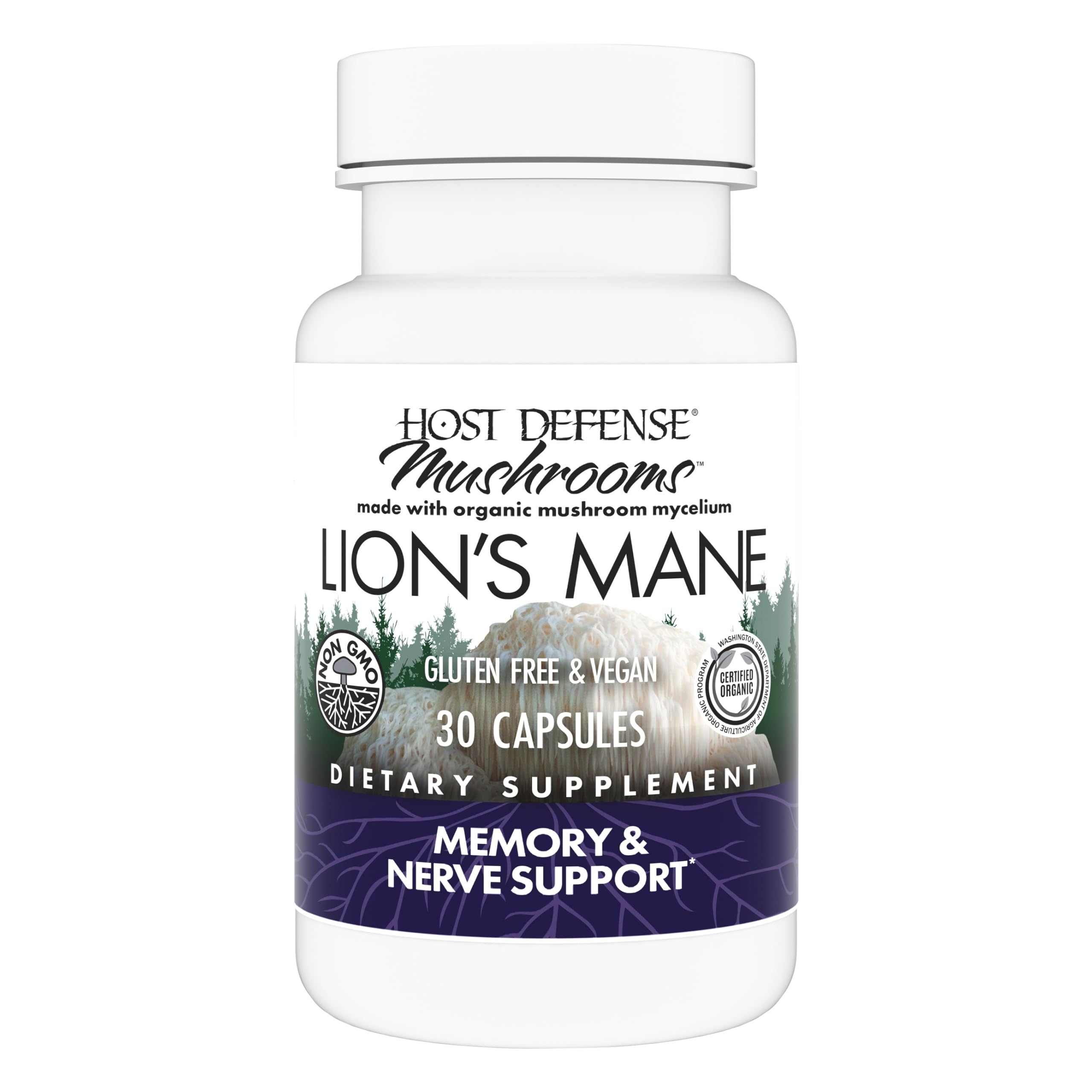 Host Defense Lion's Mane Mushroom Capsules front view