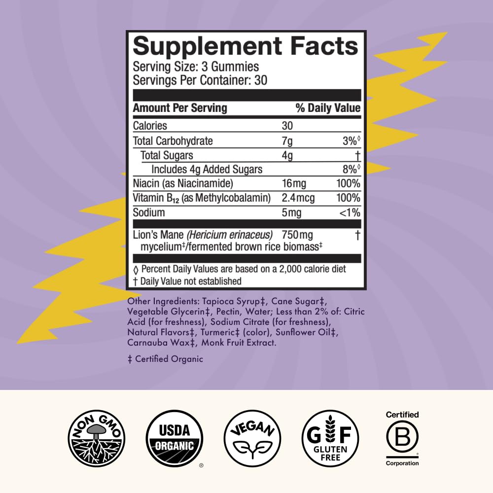 Host Defense Lion's Mane Mushroom Gummies packaging