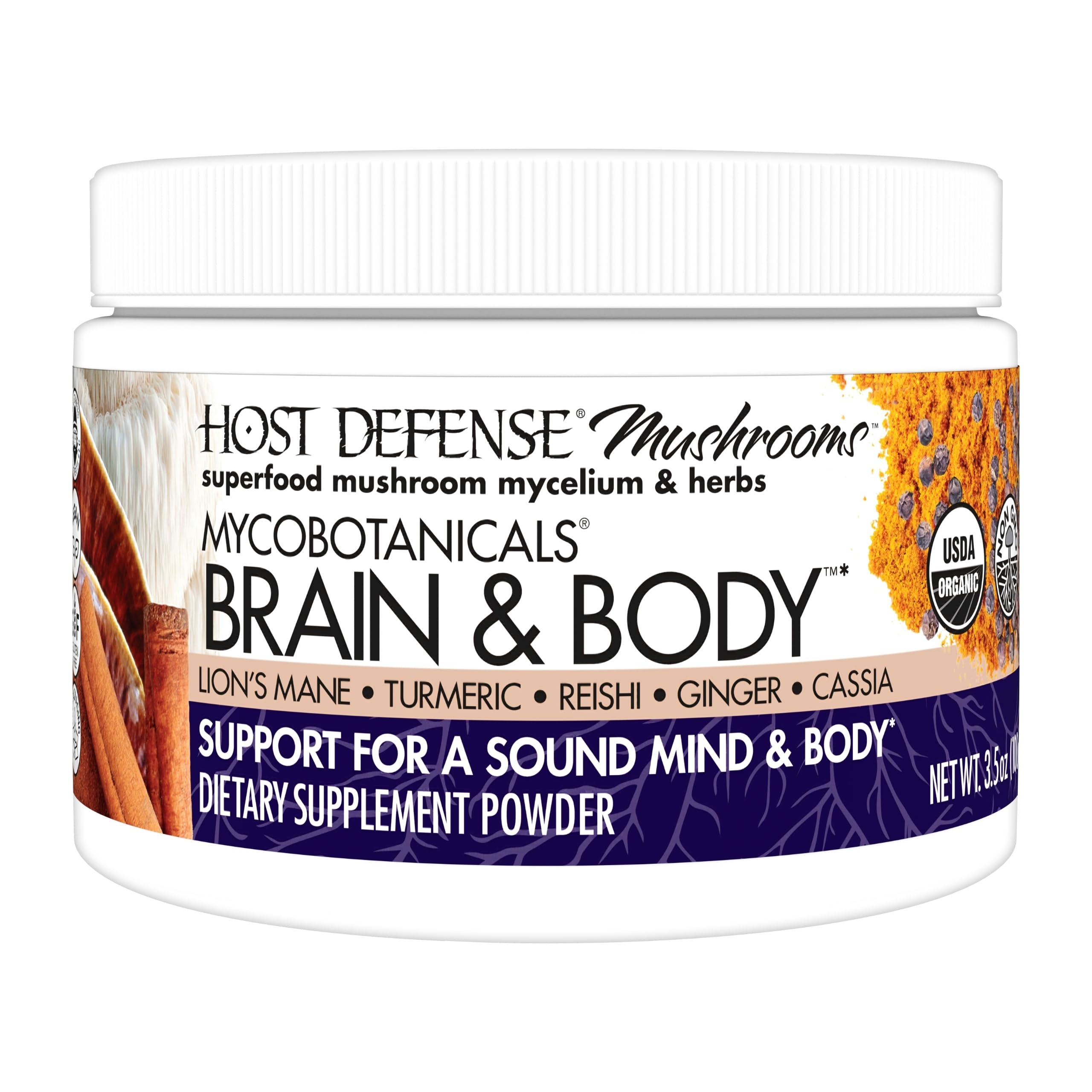 Host Defense Lion's Mane Mushroom Supplement front view