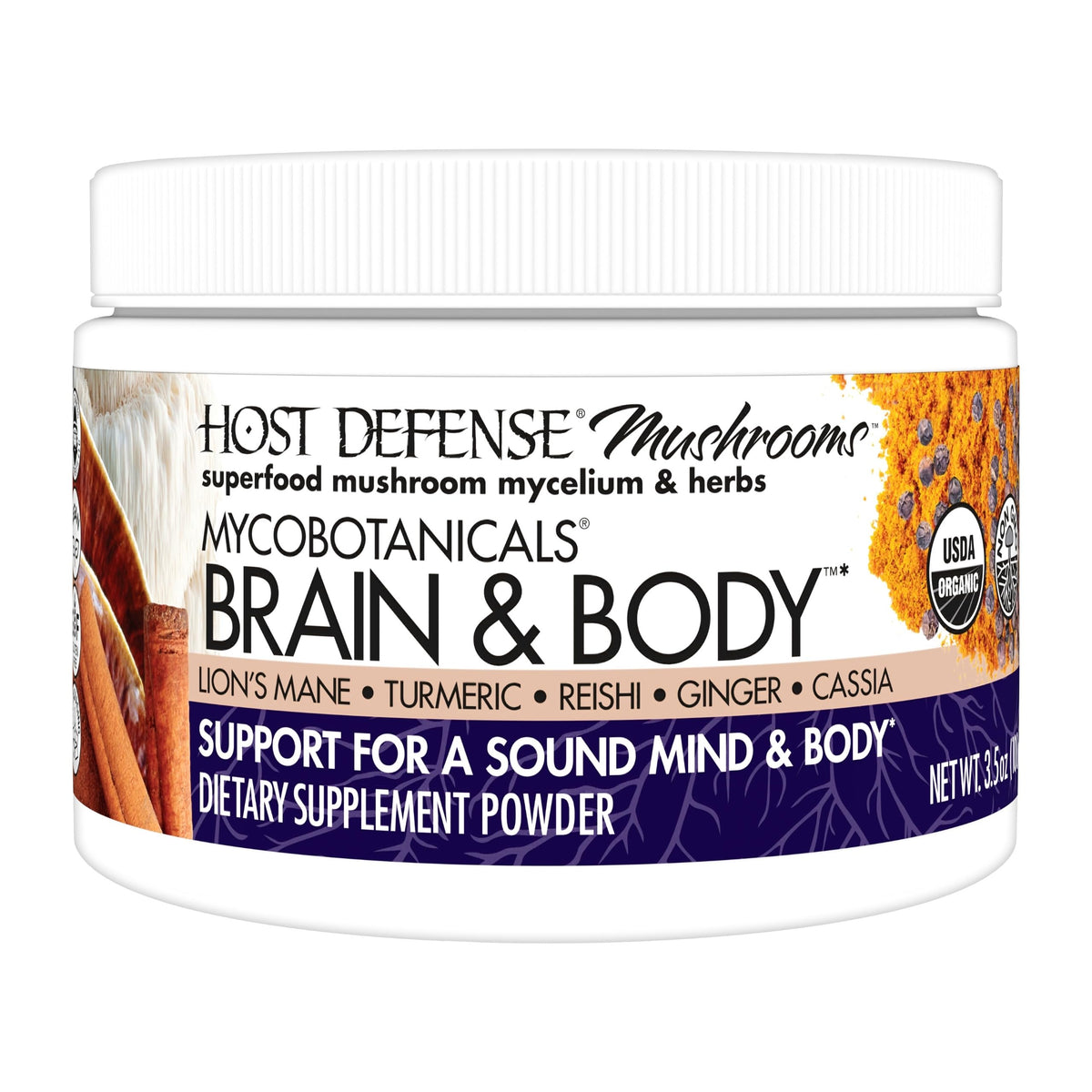Host Defense Lion's Mane Mushroom Supplement front view