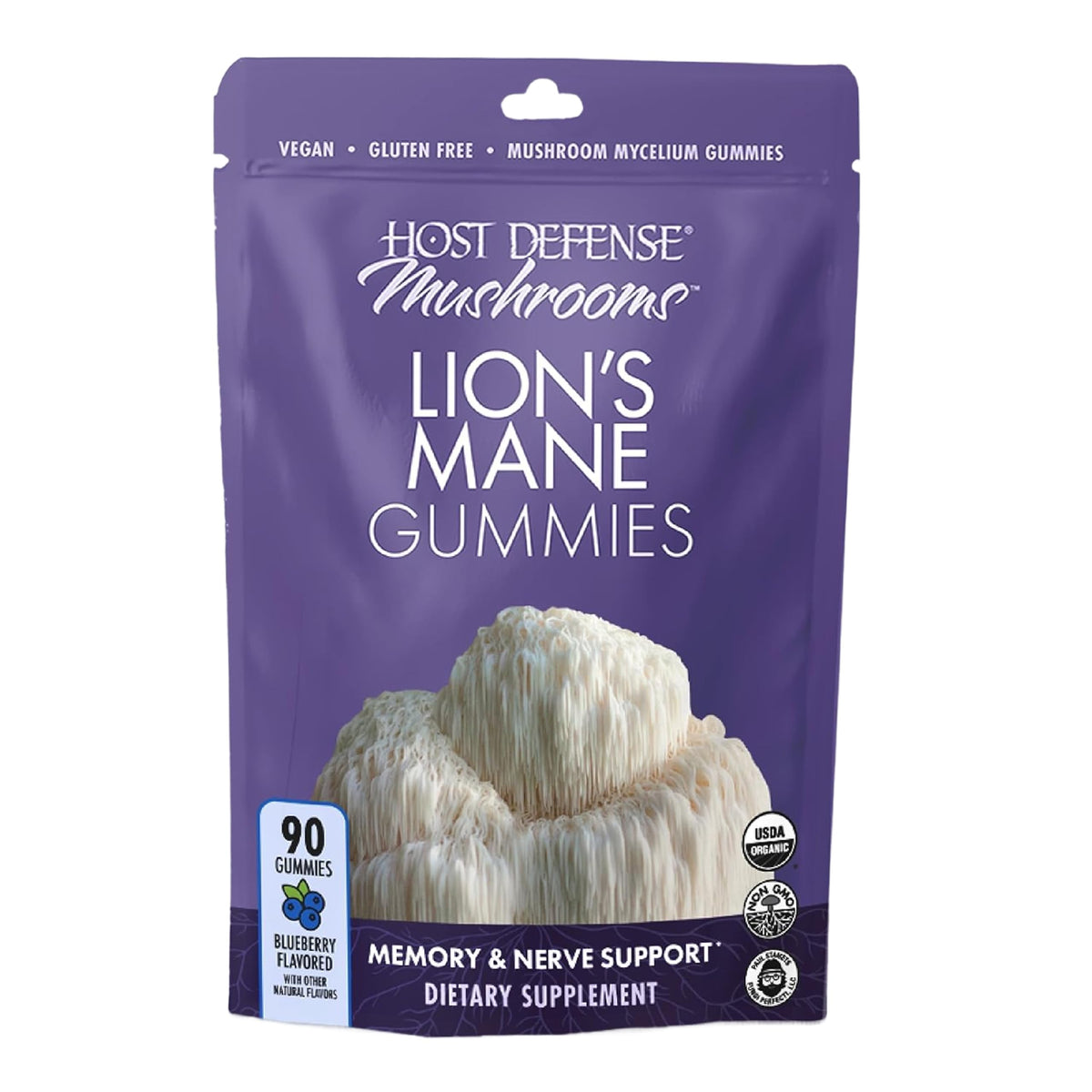 Host Defense Lion's Mane Mushroom Supplement front view
